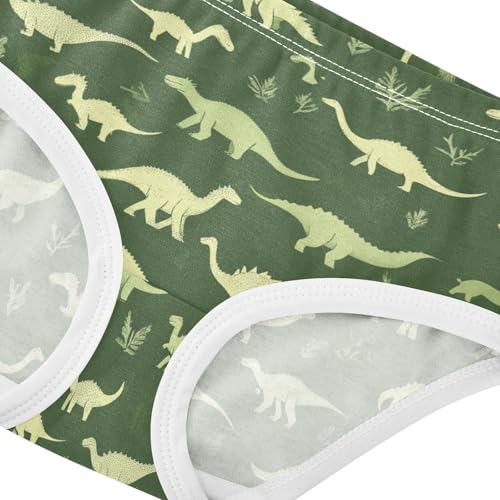 Wusikd Green Dinosaurs Girls' Underwear Cotton Silhouettes Girls Briefs Soft Toddler Underwear 2T4