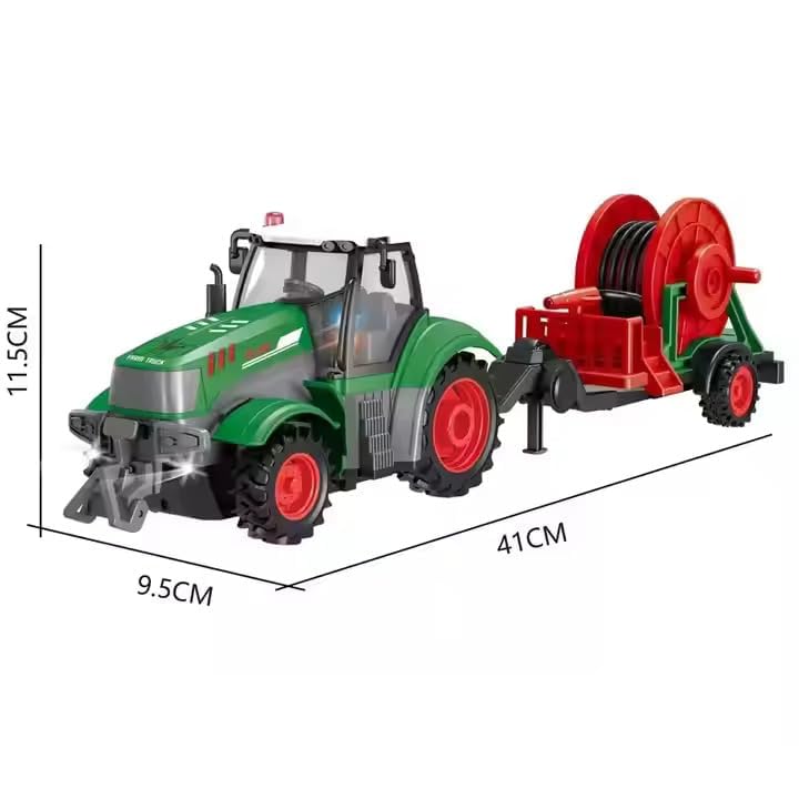 Image of Remote Control Tractor Toy - Full Function RC Farmer Tractor with Lights, Realistic Design & Durable Wheels | Farming Vehicle Toy Gift for Kids Boys & Girls (Multicolor)