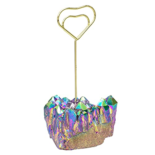 Porte-carte en quartz titane doré en forme de cœur rockcloud