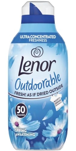 Lenor Outdoorable Fabric Conditioner Spring Awakening 50 Washes 700ml Long Lasting Freshness Ultra Concentrated Fabric Softener Outdoor Fresh Scent Clothes Care for Laundry Bedding Towels and Apparel