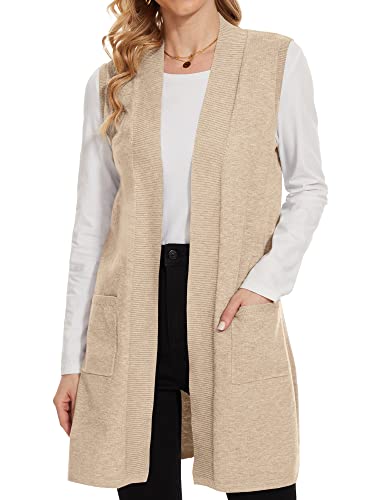 Image of Beautiful Nomad Sleeveless Cardigans for Women Long Sweater Vest