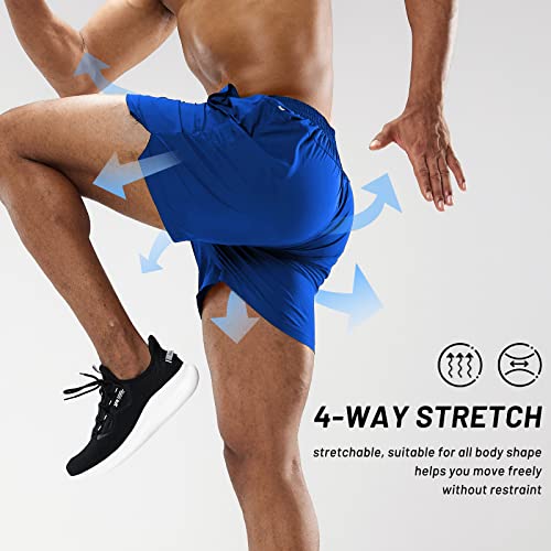 Image of MIER Men's Workout Running Shorts Lightweight Active 5 Inches Shorts with Pockets, Quick Dry, Breathable