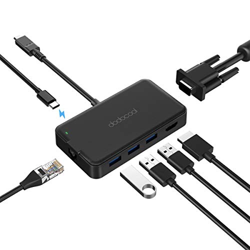 dodocool USB C Hub, 7 in 1 Type C Hub Adapter with 1Gbps