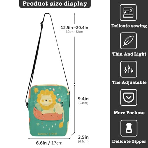 Green Lion Yellow Cute messenger bag for women Crossbody Bags For Women crossbody purses for women Adjustable Strap for School Travel3