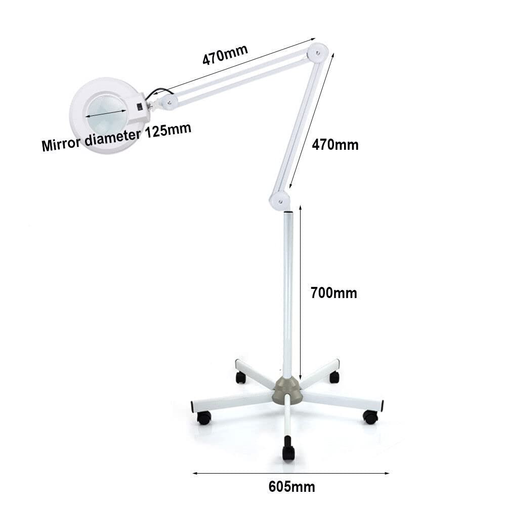 LED Lupenleuchte Lupenlampe Standlupe LED-Ringlicht Kosmetik Standlupe 24W 5X für Kosmetikerinnen Stickerinnen