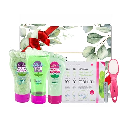 Foot Care Kit with Gift Box Included – Exfoliating Foot Mask, Feet Peel Mask & Spa Treatment for Dry, Cracked Heels
