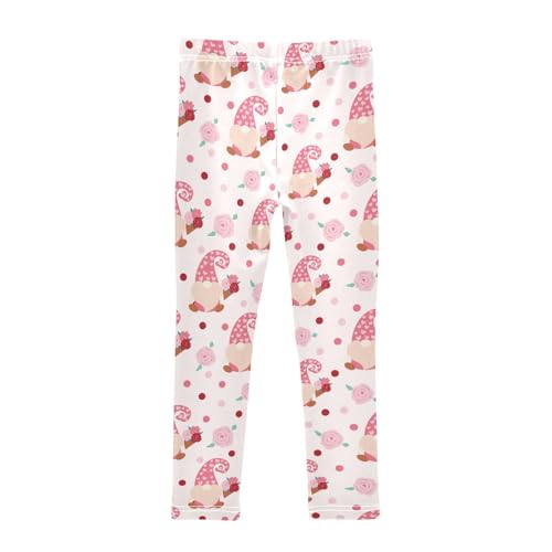 Girls Leggings Gnome Hearts and Flowers Toddler Girls Clothes Leggings for Girls Toddler Girls Leggings 3-4T2