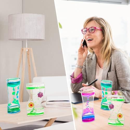 Liquid Motion Bubble Timer Sensory - 3Pcs Water Timer Fidget Toy Liquid Hourglass Timer Calming Desktop Toys for Kids Adults Classroom Home Office