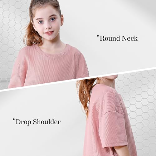 Image of DREAM BUS Girls T-Shirts and Shorts Set 2 Pieces Teen Girls Summer Matching Outfit Solid Trendy Clothes for Little Girl