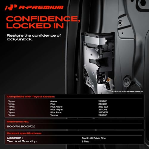Image of A-Premium Front Left Driver Side Door Lock Actuator Compatible with Toyota Tacoma 2016-2021, Prius /Avalon 2013-2021, Prius Prime /Prius AWD-e 2020-2021, Prius Plug-in 2013-2015