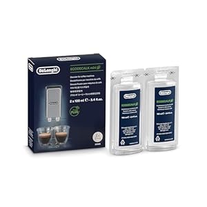 De'Longhi EcoDecalk Mini Descaler DLSC200, 2 Decalcification Doses, Coffee Machine Descaler, Coffee Machine Maintenance Accessory, Plant-Based Ingredients, 2x100ml, White