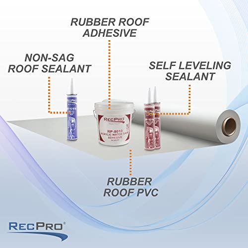 Recpro Extreme Duty Rv Slideout Rubber Roof Kit | 4' Wide | Rv Slideout Roof Repair | Camper Roof Repair | Camper (Rv) Roofing Kit | Pvc Rubber Roof | 8Ft | Made In Usa #TOP2