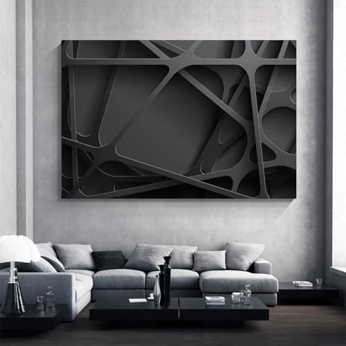 Affiches et impressions 3D ligne noire sans cadre - 3