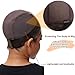 PORSMEER Wig Cap with Grip Band for Keeping Wigs in Place, More Full Cap 4x5 inch Wider Transparent Lace for Lace Front Wigs - Non Slip Wig Cap Adjustable Wig Grip Cap with Velcro Headband (Brown)