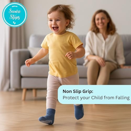 Image of Kids Socks for Boys Anti Skid Pack of 4 | Cotton Non Slip Grip Boys Socks | Soft Breathable Cotton Socks for Kids 3-5 Years