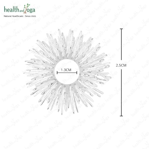 Image of HealthAndYoga Acupressure Sujok Ring for Finger (Pack of 4) - Stretchable Spiky Stainless Steel Band for Pain Relief Relaxation Massage - Rolling Fidget Toy for Adults & Kids