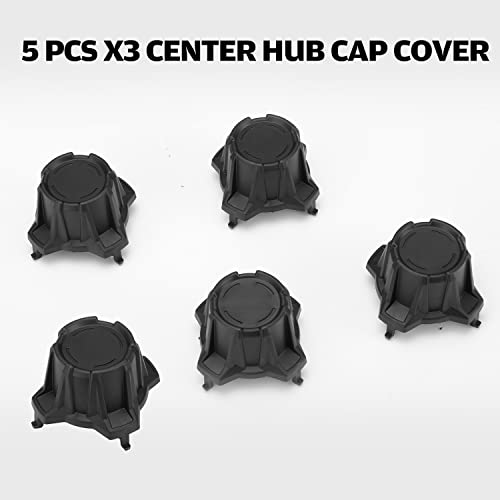Maverick X3 Wheel Center Hub Caps, A & UTV PRO Tire Wheel Hub Dust Rim Cap Covers Compatible with Can-Am Maverick X3 Turbo R 2017-2020 Accessories,Replace OEM # 705401841, Black, 5PCS