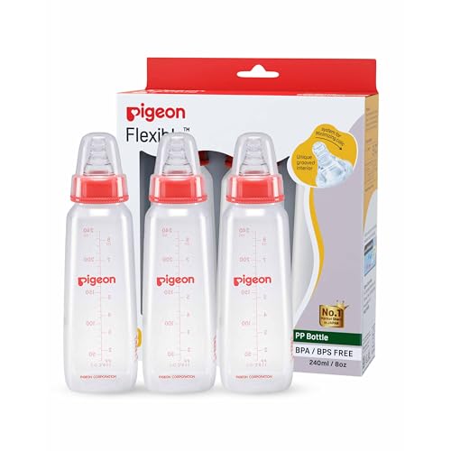 Image of Pigeon Nursing Bottle Nipple L Red Pack of 3 | Baby Bottle Set | Natural Feeding Bottles for Babies | BPA Free Milk Bottle Set
