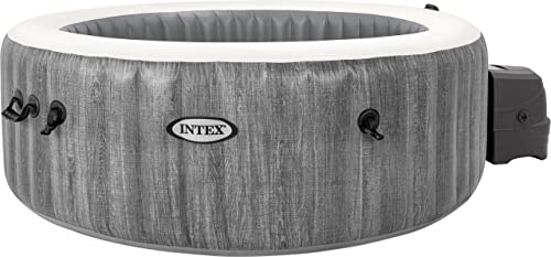 Intex Whirlpool Pure SPA Bubble Massage Greywood Deluxe - Ø 196 x 71 cm, für 4 Personen, Fassungsvermögen 795 l, graue Holzoptik, 28440 – Bild 5