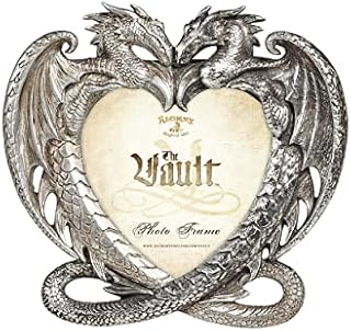 Gothic Antique Silver Dragon Heart Mirror