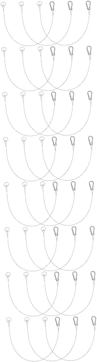 24pcs Stainless Steel Tether Cable Heavy Duty Lanyard for Outdoor Safety Rope Rope Fishing Wire