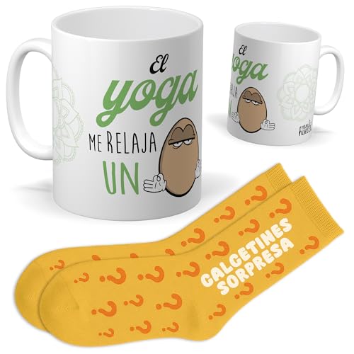 Set regalo personalizado para aficionados al yoga | Taza El yoga me relaja un huevo + Calcetines sorpresa | Regalo deporte, divertido y original para cumpleaños, navidad… Set regalo personalizado para aficionados al yoga | Taza El yoga me relaja un huevo + Calcetines sorpresa | Regalo deporte, divertido y original para cumpleaños, navidad…