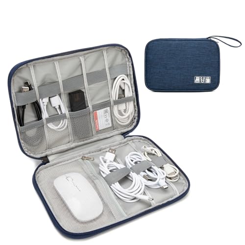 ZBEZBE Electronics Organizer Travel Case - Water-Resistant Tech Bag for Cables, Chargers & Cord Management - Small Portable Pouch for Travel Accessories, Gear Bag for Airplane & Business