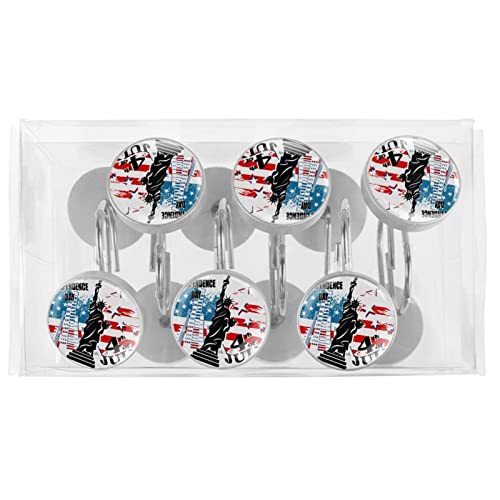 Anneaux de rideau de douche antirouille lot de 12 crochets solides - 6