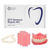 Do It Yourself Dentures Fake -Teeth Top and Bottom Temporary Teeth - Denture Kit for Women and Men - Create Your Perfect Smile at Home-LP-Red