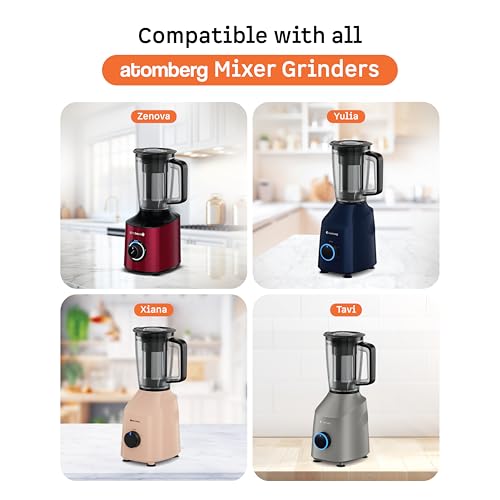 Image of Atomberg 1.6 L Blender and Juicer Jar | Compatible with all Atomberg Mixer Grinders | Hands-Free Operation | No Crushed Seeds* | Stainless Steel Filter | Ideal for Fruit & Veggies Juices, Smoothies