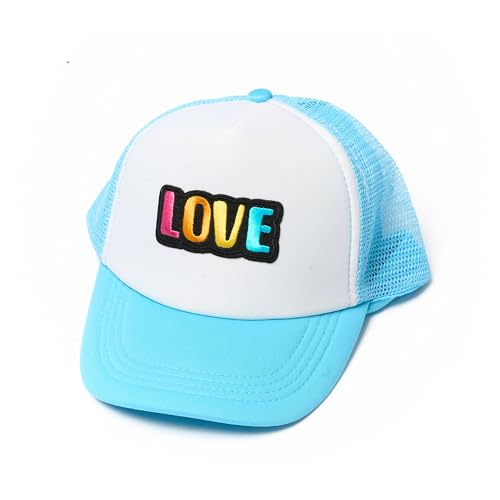 Youth Trucker Hat with Love Patch Cool Kids Trucker Cap Snap Back - Stylish & Trendy Hat for Casual Wear Age 4-8