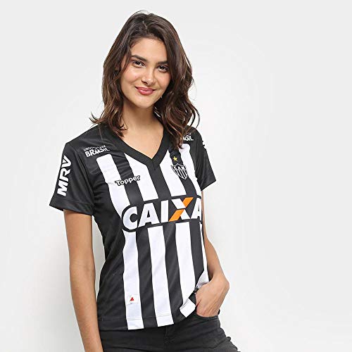 Camisa Atlético-mg I 2018 S/n Torcedor Topper Feminina - Preto+branco - G