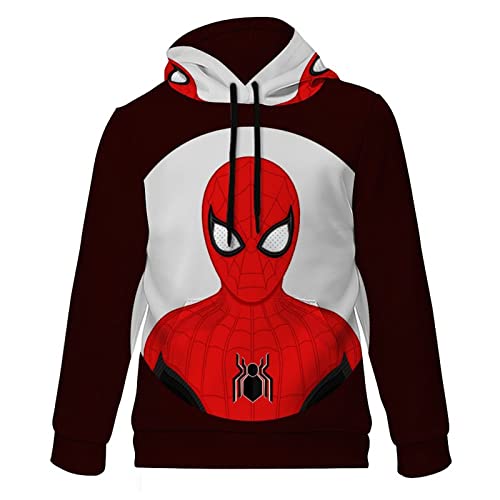 JSNZMTSBD Niños Pullover Spiderman Hoodies Moda Sudadera con Capucha Divertido Cool Pullover Jumper Movie Poster Manga Larga con Capucha Otoño Outwear 10-12Y Cover