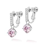 [Gift from New York] イヤリング レディース 揺れる ピンク 大粒 プラチナ 加工 金属アレルギー対応 誕生日プレゼント 女性