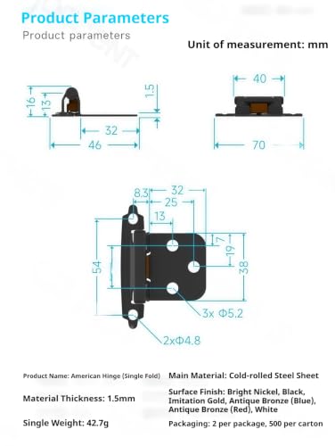 Charnières à ressort fermeture automatique pour placards et penderies - 3