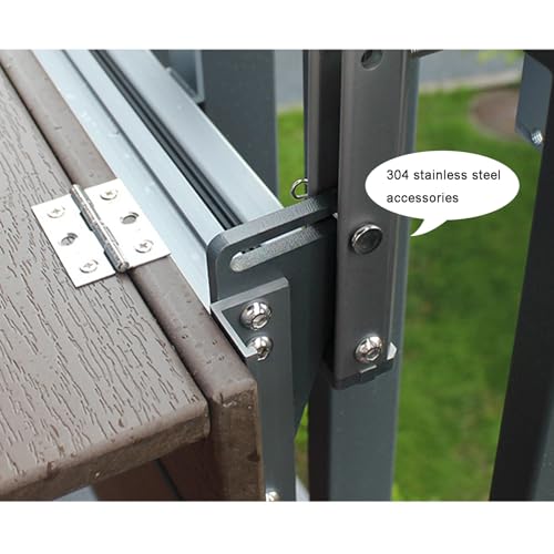Table suspendue multifonctionnelle de balcon pliante - Table de rail L100 réglable - 6
