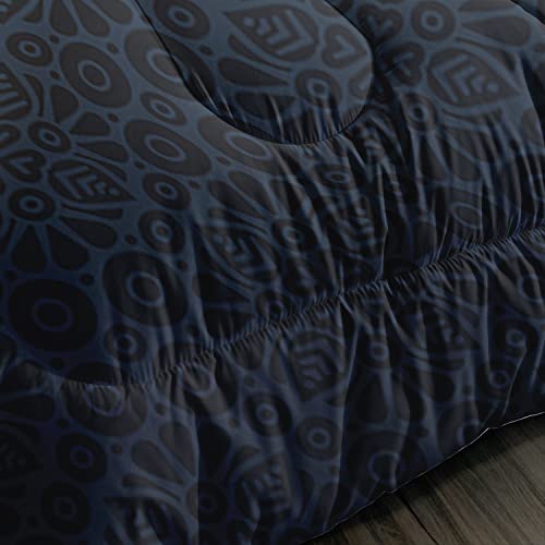 Ailonen Bohemian Cat Comforter Set Queen Size, Blue Black Texture Cat Bedding Set,Boho Cat Duvet Set For Kids Boys Girls Adults Room Decor 3Pcs (1 Comforter + 2 Pillowcases) #TOP3