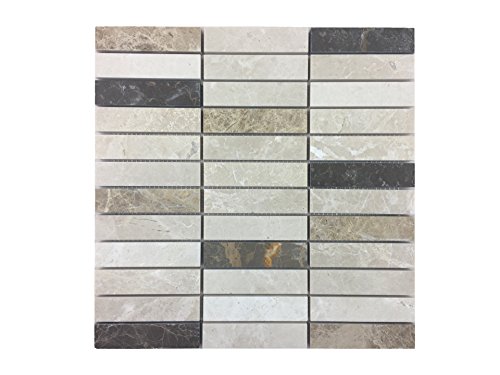Preisvergleich Produktbild asCountryStone Naturstein Mosaik glatt (Milano) / Küche, Badezimmer, Terasse / Alternative zu normalen Fliesen (Milano)