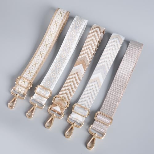 Image of chushui Metallic Thread Purse Strap for Women, Woven Replacement Bag Strap | Subtle Shine That Changes with the Light