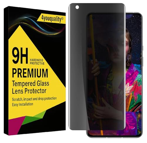 Image of 4youquality (1Pack Privacy Tempered Glass for Oneplus 9 Pro | Curved UV Privacy Screen Protector Guard | Full Screen Coverage /Anti Spy /HD /Easy Application | Fingerprint Working /9H Hardness