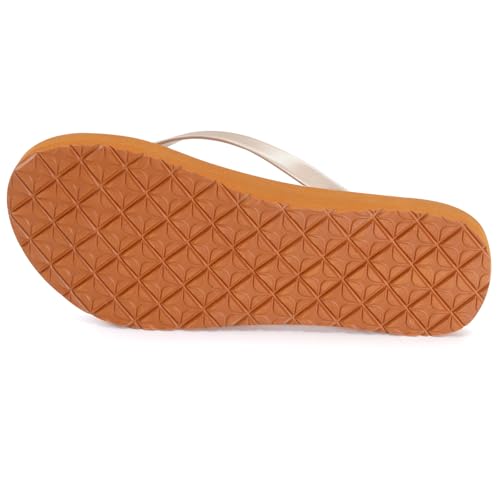 Image of Womens Slim Leather Comfortable Flip Flops Summer Beach Thong Sandals Arch Support Non Slip