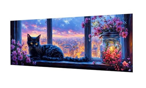Broderie diamant chat pour décoration maison, grand kit de loisirs créatifs salon