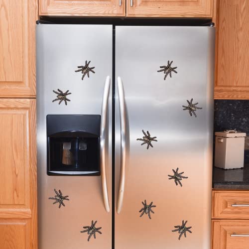 Halloween Scare Kit Creepy Spider Magnet Decorations For Refrigerator, Garage Door, Or Car, Removeable Indoor Outdoor Magnetic Decals, 4 Inches, Pack Of 10 Magnets (Black) #TOP2