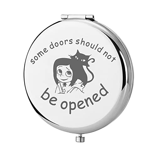 Keychin Movie Fans Pocket Mirror Cartoon Movie Fans Gifts Some Doors Should Not Be Opened Compact Makeup Mirror For Women Girls Teenagers (Be Opened-S) #TOP12