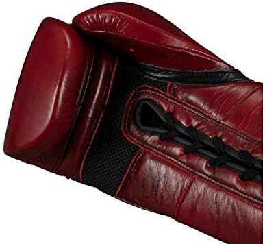 TITLE Boxing Blood Red Leather Sparring Gloves - Lace Up, Ideal for Training and Bag Work