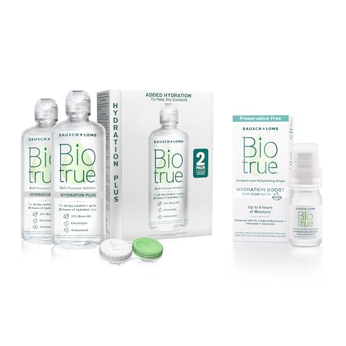 Biotrue Hydration Plus Contact Lens Solution + Hydration Boost Rehydrating Contact Lens Drops