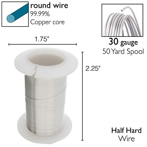 Image of The Beadsmith Wire Elements 30-Gauge Lacquered Tarnish-Resistant Copper Wire for Jewelry Making, 50 Yard, 45.72 Meter Spool
