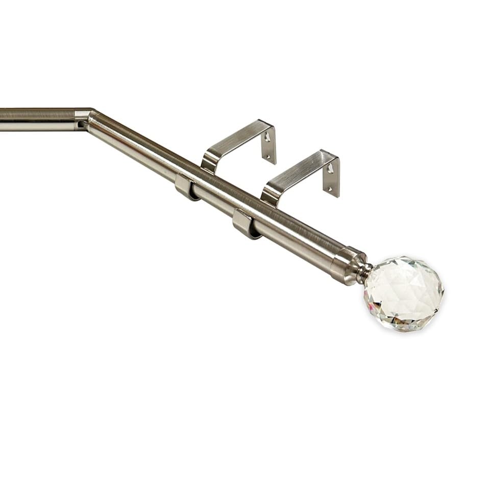 Bay Window Curtain Pole, 3-Sided, 28mm Eyelet Rod, Brushed Chrome, Multiple Sizes (Brushed Chrome Milano, 3.5m (1 x 1.5m & 2 x 1m Poles))