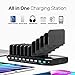 Unitek USB Charging Station for Multiple Devices, Charger Organizer Stand Dock with Dividers, Quick Charge 3.0 Compatible for Smartphone, Tablet, iPad and Other Electronics