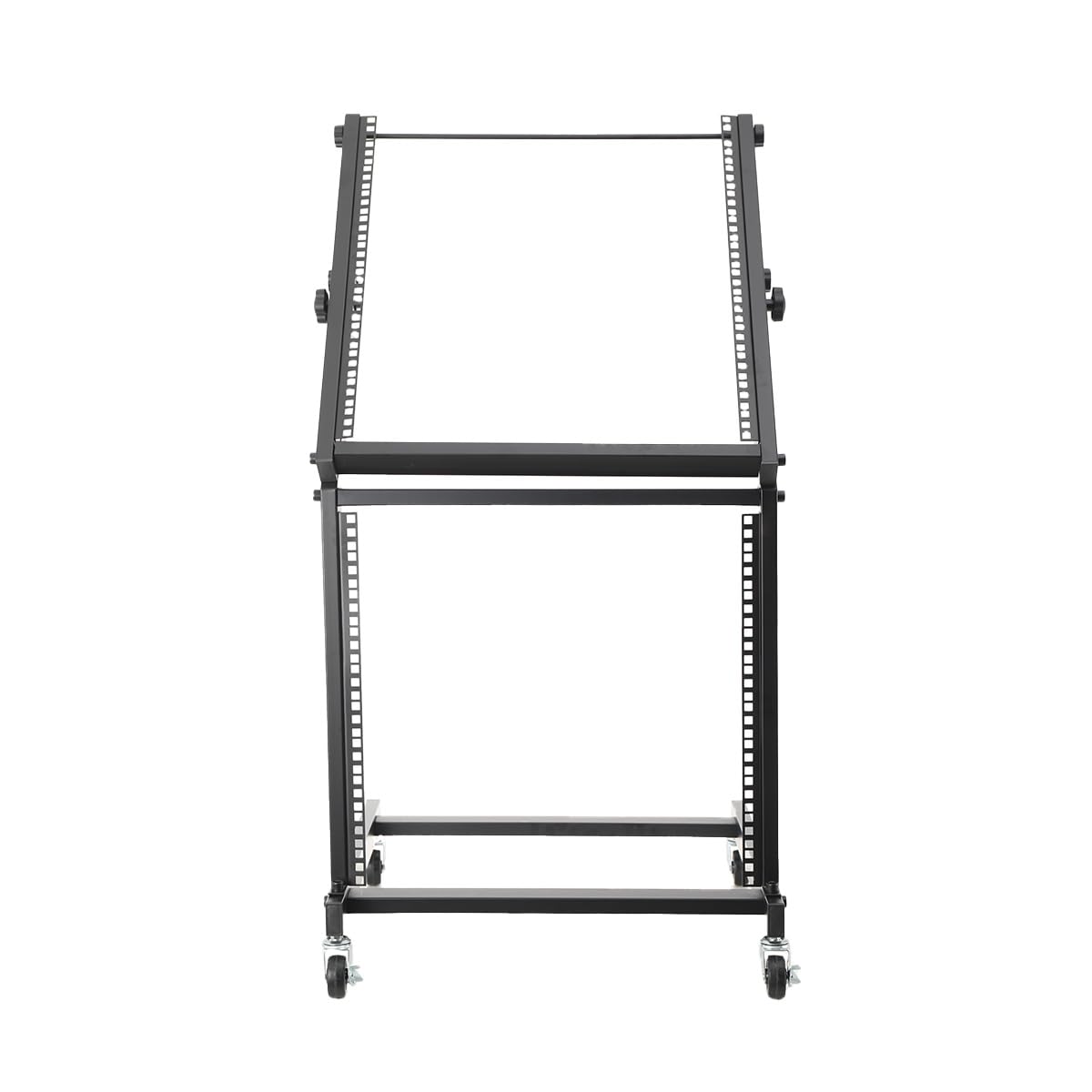 Mobiler Rack Wagen mit 4 rollenden Rollen, Mobiler DJ PA Studio Rack Wagen Rack Ständer Rollwagen Stage Stand, DJ Mixer Stand Rack Mount Mobiler Stand Stage Cart Rack, Schwarz